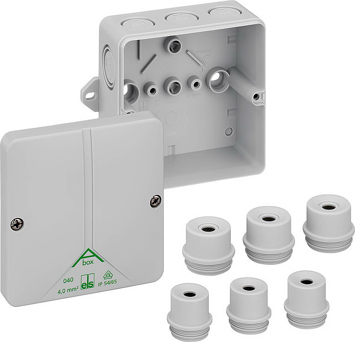 Cutie plastic, jonctiune, gri, 94x94x56mm, IP54, ABOX-M-040-AB-L, SPELSBERG