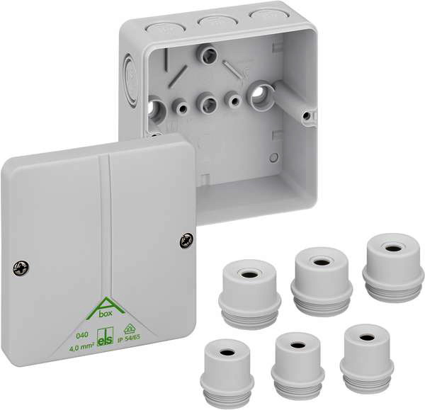 Cutie plastic, jonctiune, gri, 94x94x56mm, IP54, ABOX-M-040-L, SPELSBERG