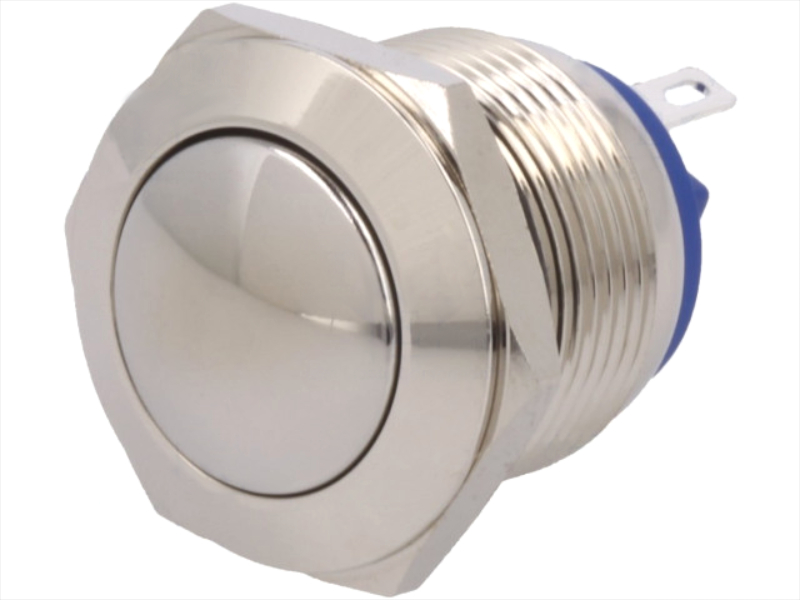 Buton antivandal, OFF-(ON), IP65, SPTS-NO, M19, orificiu montare Ø19mm, GQ19B-10/J/N