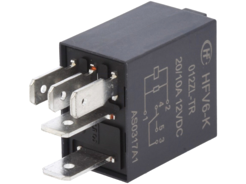 Releu auto, 30A, SPDT, 12VDC, 30A, 5 pini, HFV6-K/012ZL, HONGFA