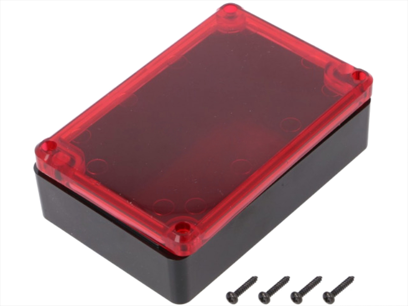 Cutie plastic, 80x120x36mm, rosu semitransparent, KM-76BKTRR, MASZCZYK