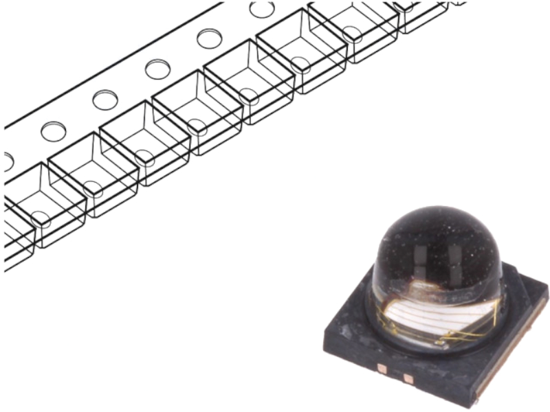 LED ultraviolet, 3W, 3-3.47V, 0.7A, 390-410nm, PK2B-3JLE-NV