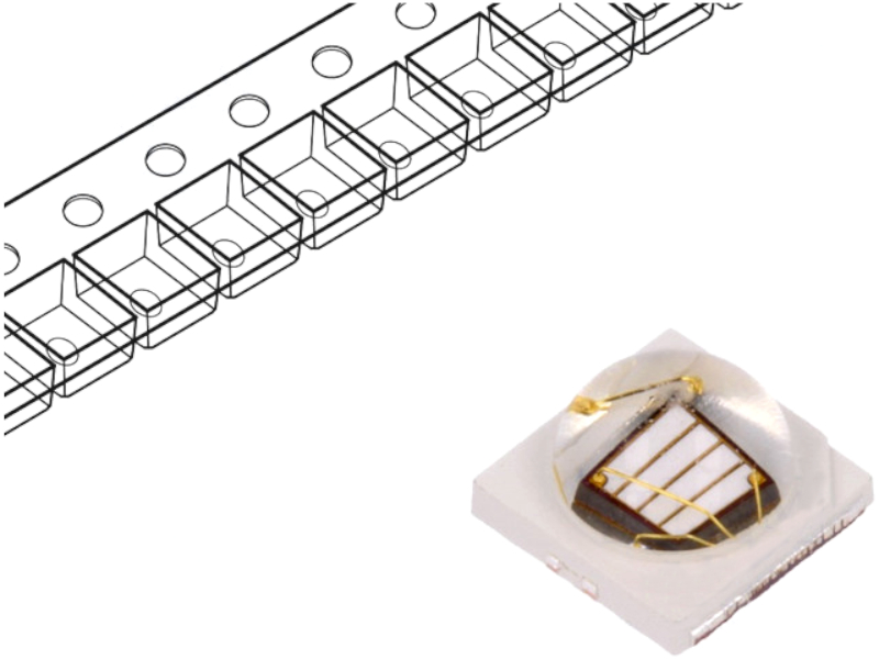 LED ultraviolet, 3W, 3-3.47V, 0.7A, 390-400nm, PK2N-3LLE-V