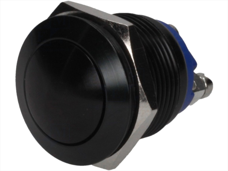 Buton antivandal, OFF-(ON), IP65, SPTS-NO, M19, orificiu montare Ø19mm, V19-10B-B