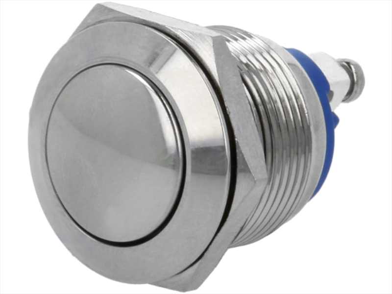 Buton antivandal, OFF-(ON), IP65, SPTS-NO, M19, orificiu montare Ø19mm, V19-10B-N