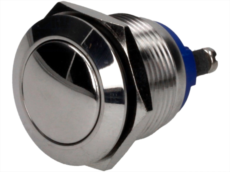 Buton antivandal, OFF-(ON), IP65, SPTS-NO, M19, orificiu montare Ø19mm, V19-10B-S