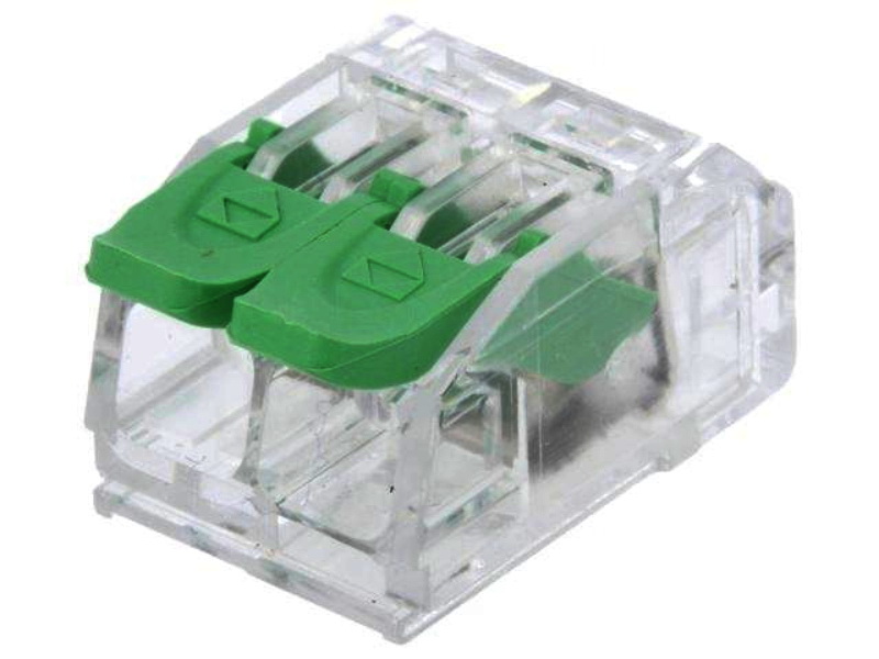 Conector terminal, cu maneta, pas 5.6mm, 20A, 300V, 1x2pini,  litat, solid, DG221-5.6-02P-17