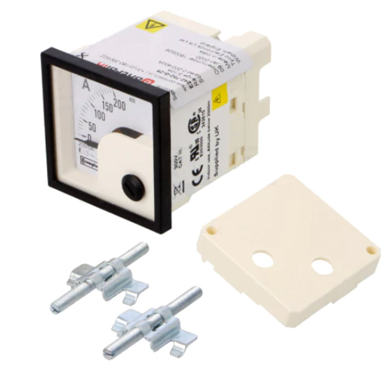 Ampermetru panou, analogic, 0/200...400A, AC, 48x48mm, E242-752-G-29, TE CONNECTIVITY