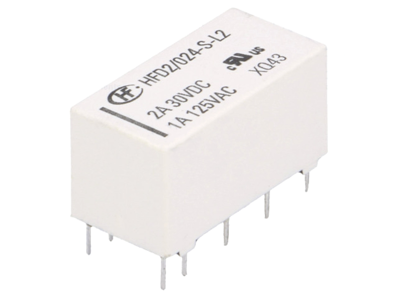 Releu 24VDC, bistabil, 2 bobine, 3A, DPDT, HFD2/024-S-L2, HONGFA