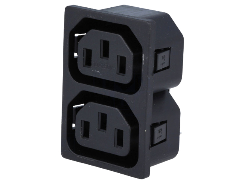 Soclu mama, IEC60320, C13(F), montare panou, 10A, lipire, IEC-D-S2-150
