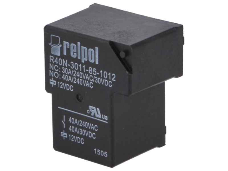 Releu 12VDC, 40A, SPDT, 4 pini, R40N-3011-85-1012