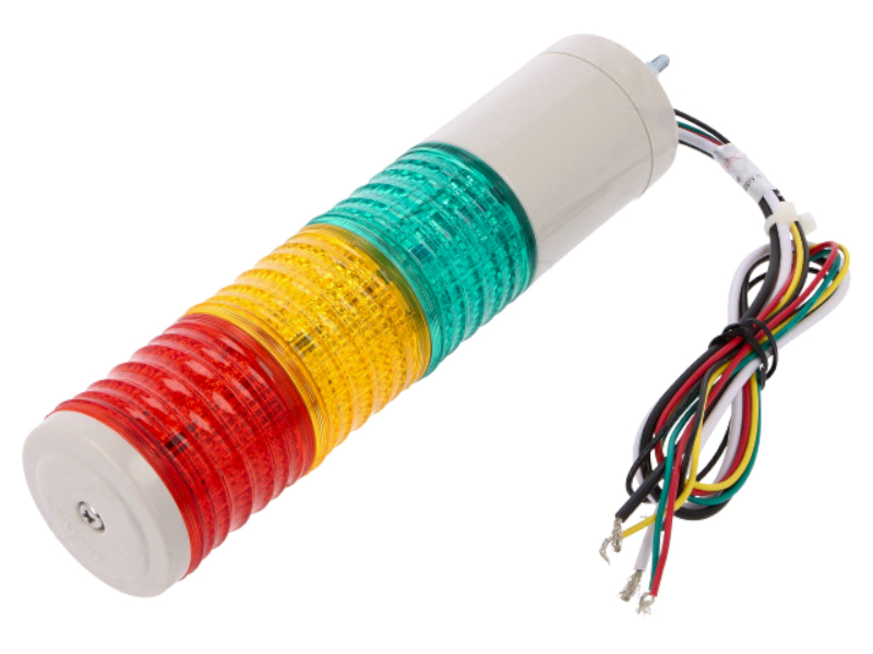 Coloana de semnalizare industriala, continuu, intermitenta, rosu/portocaliu/verde, 24VDC, ST45MLF-3-24-RAG, QLIGHT