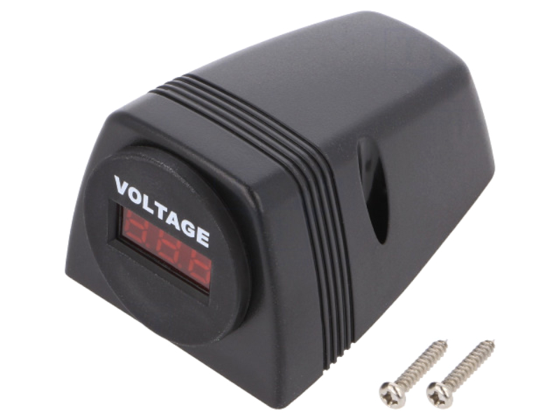 Voltmetru auto, 6-33VDC, A25-1HS-BB3-R, SCI