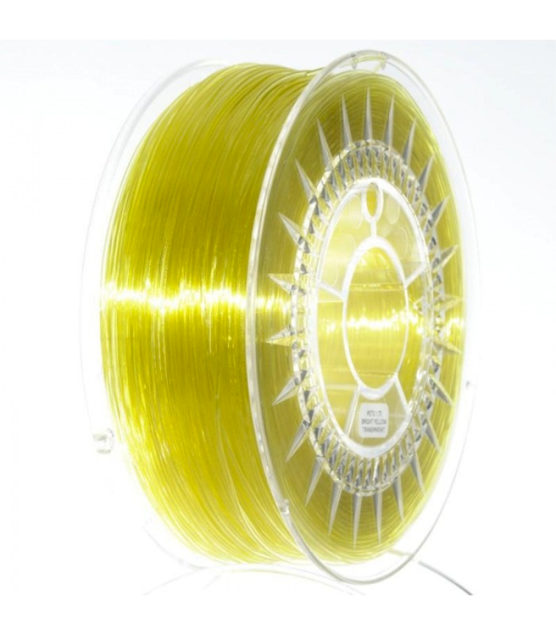 Filament PET-G, 1.75mm, 1kg, galben deschis transparent, 220-250C, DEV-PETG-1.75-BYT, DEVIL DESIGN