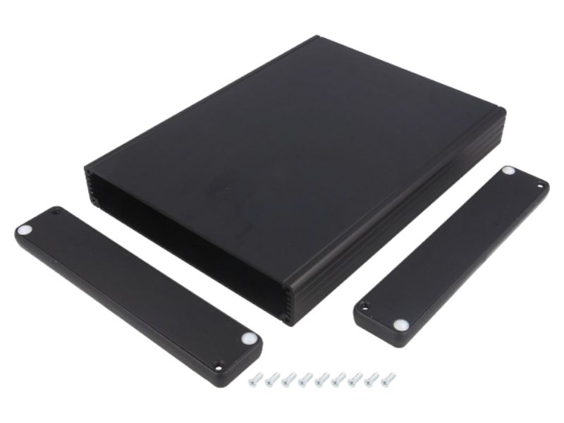 Carcasa aluminiu, neagra, 165x220x30mm, 1455R2201BK, HAMMOND