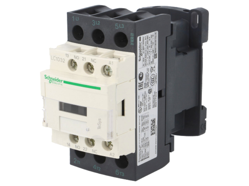 Contactor, 32A, 230VAC, 3xNO, DIN, auxiliare NO+NC, LC1D32P5, SCHNEIDER ELECTRIC