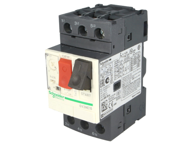Releu termic, protectie motor, 4-6.3A, 2.2kW, 230-690VAC, DIN, GV2ME10, SCHNEIDER ELECTRIC