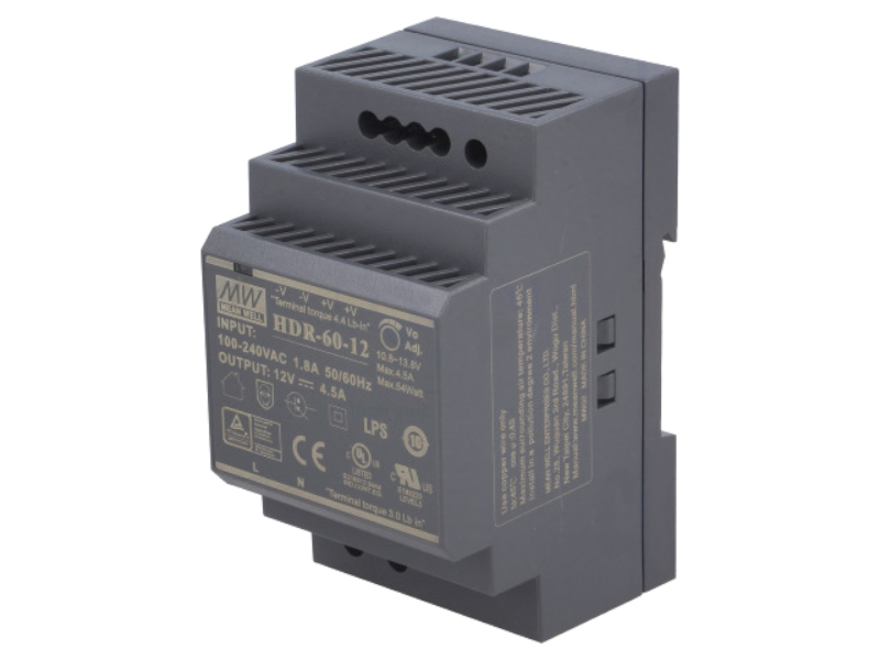Sursa 12VDC, 4.5A, SINA, AC-DC, HDR-60-12, MEAN WELL