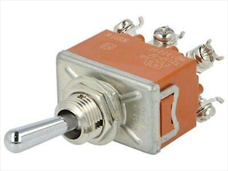 Intrerupator basculant, ON-OFF-ON, 15A, 6 pini, DP3T, T215PAULCSAFJ, PANASONIC