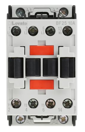 Contactor 25A, 230VAC, 3xNO, auxiliar 1xNO, DIN, BF2510A230, LOVATO