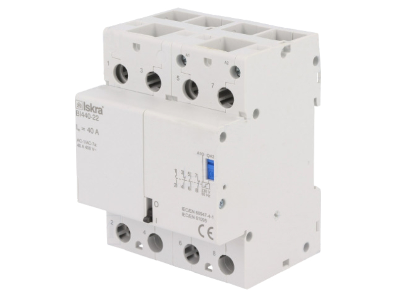 Releu bistabil, 230VAC, NCx2+NOx2, 40A, AC1, BI440-22/230VAC, ISKRA