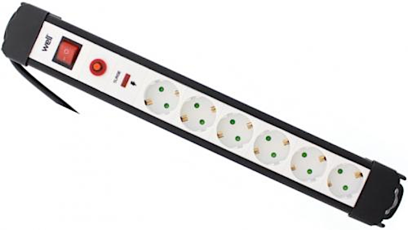 Prelungitor 6 cai, Schuko, protectie, 3x1.5mm2, 5m, 230V, 3500W, EXTS-6S5M-PROT/02