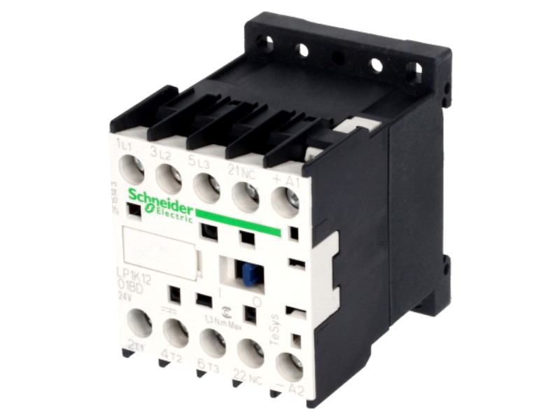 Contactor 12A, 24VAC, DIN, pe panou, 3xNO+NC auxiliar, LP1K1201BD, SCHNEIDER ELECTRIC