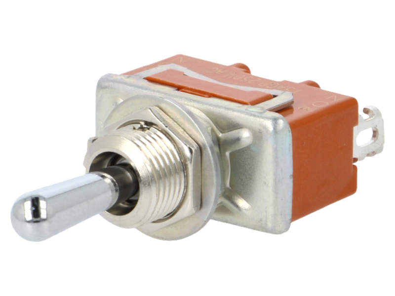 Intrerupator basculant, (ON)-OFF-(ON), 15A, 3 pini, SP3T, T115GULCSAFJ