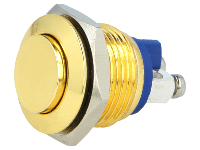 Buton antivandal, OFF-(ON), IP65, SPST-NO, M16, orificiu montare Ø16mm, V16-10H-G