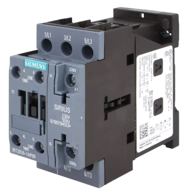 Contactor, 25A, 230VAC, 3xNO, DIN, auxiliare NO+NC, 3RT2026-1AP00, SIEMENS