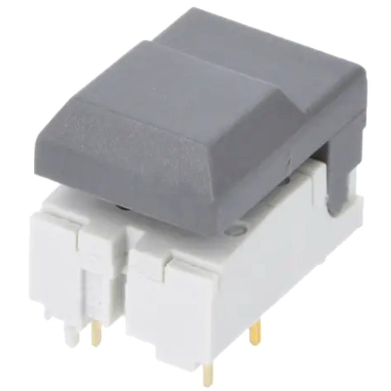 Push buton, tastatura, SPDT, ON-(ON), 4 pini, SER-GY-AU-OA, C&K