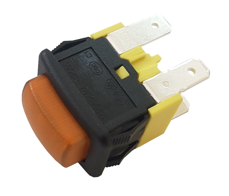 Push buton, DPST, ON-OFF, 16A, 4 pini, rosu, neiluminat, MCPS-5-210-PLBO-SC