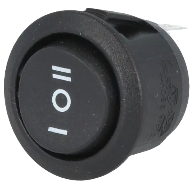 Comutator basculant, (ON)-OFF-(ON), 10A, 3 pini, SP3T, orificiu montare Ø20.2mm, R13-112I-BB-7D