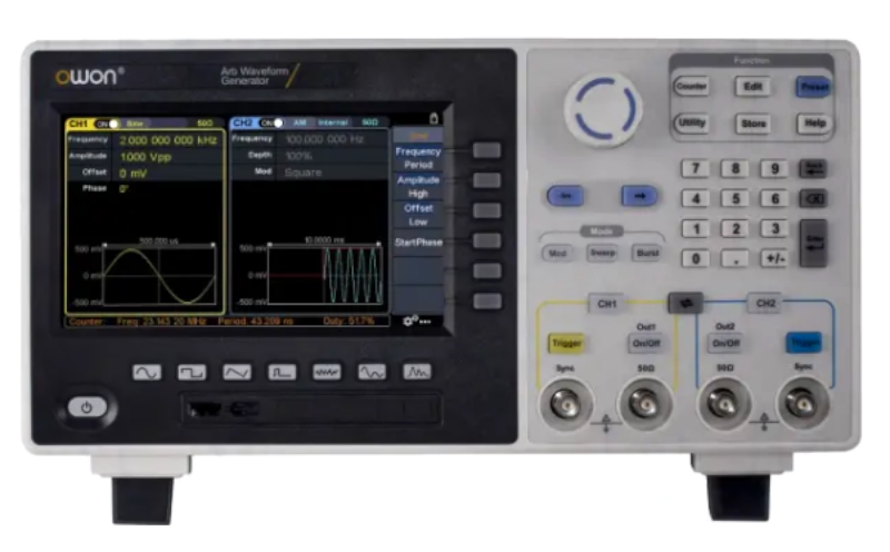 Generator semnal, 35MHz, sinusoidal, 15MHz, impuls, armonic, arbitrar, dreptunghiular, LCD 7", 2 canale, XDG2035, OWON