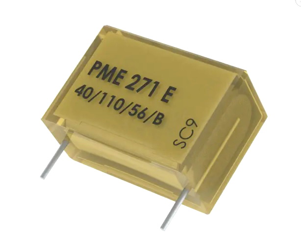 100nF/300VAC, condensator X1, hirtie, PME271, RM20.3, KEMET