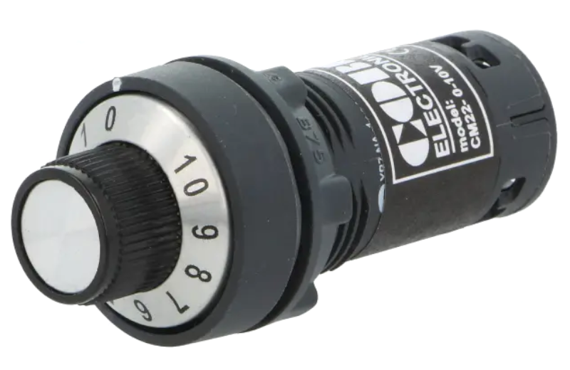 Potentiometru liniar, 0-10V, 22.5mm, montare panou, 12-24VDC, CM22-0-10V, COBI ELECTRONIC