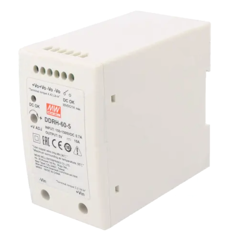 Sursa tensiune DC-DC, intrare 150-1500V, iesire 5V, 10A, 50W, DDRH-60-5, MEANWELL