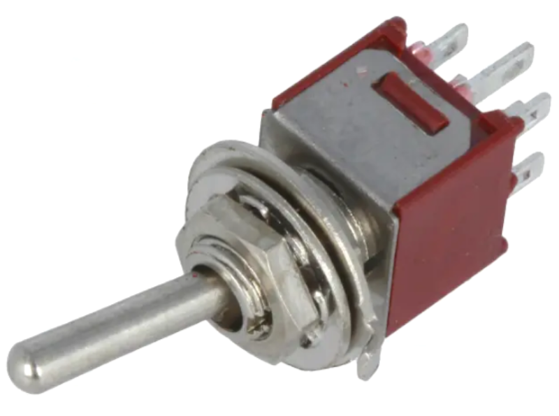 Intrerupator basculant, ON-ON, 1A, 6 pini, DPDT, orificiu montare Ø5mm, TSSM2022A1