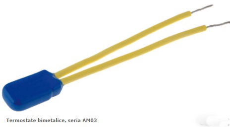 Termostat bimetalic, 65C, NC, 2.5A, AM03-65, TOMIC