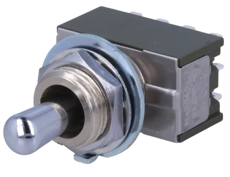 Intrerupator basculant, ON-OFF-ON, 6A, 6 pini, DP3T, M2043BB1W01