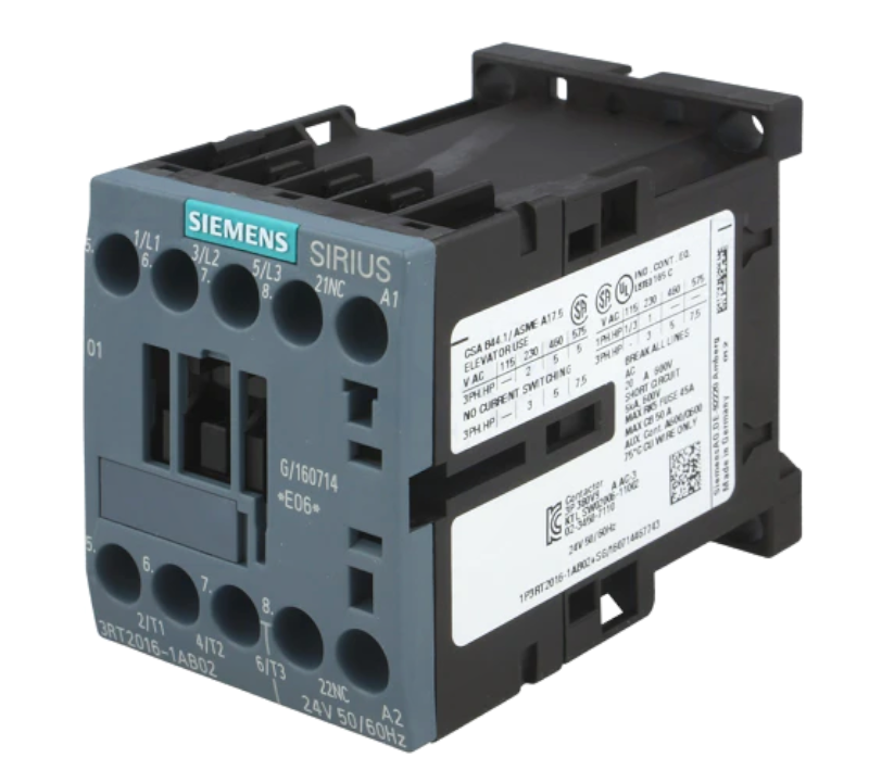 Contactor 9A, 24VAC, 3xNO, NC auxiliar, 3RT2016-1AB02, SIEMENS