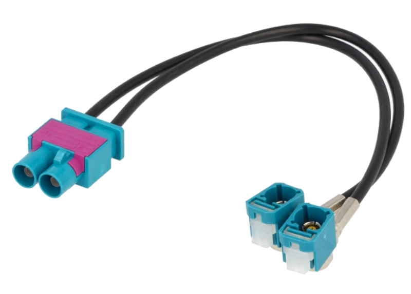 Conector auto adaptor antena Audi, Seat, Skoda, Volkswagen, 0.25m, mufa Fakra dubla, 2x soclu Fakra, AD.ANT.N12