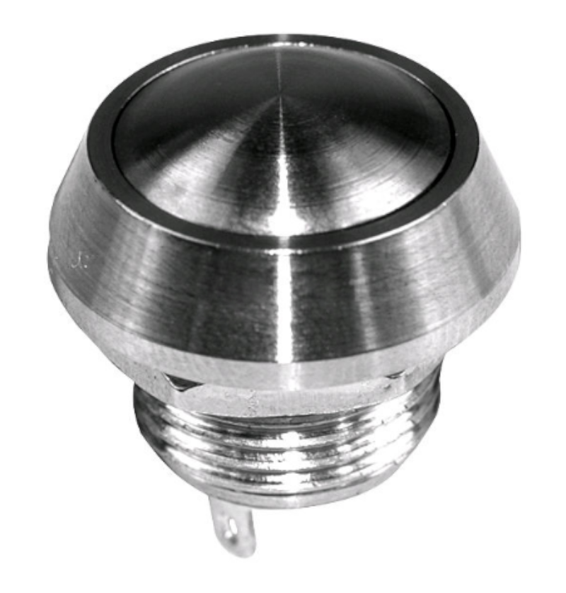 Push buton, monostabil, otel inoxidabil, 1NO, 2A, orificiu montare Ø12mm, GQ12IP65-B