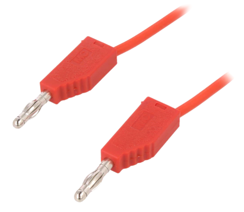 Cablu test, banana-banana, 4mm, 32A, 60V, 2m, rosu, LK425-A/X-20022