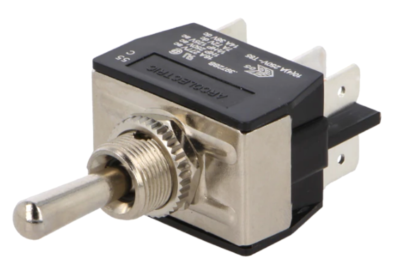 Intrerupator basculant, 16A, 6 pini, DP3T, orificiu montare Ø12.7mm, C3972BBAAA, BULGIN