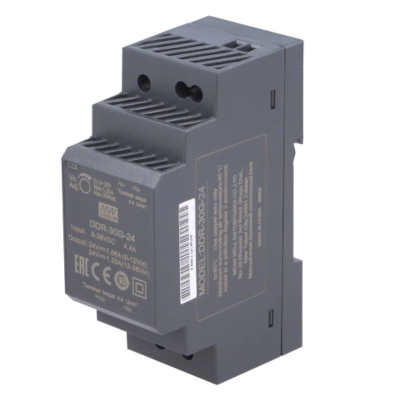 Alimentator 24VDC, DC/DC, 9-36VDC, 30W, 1.25A, sina DIN, DDR-30G-24, MEAN WELL