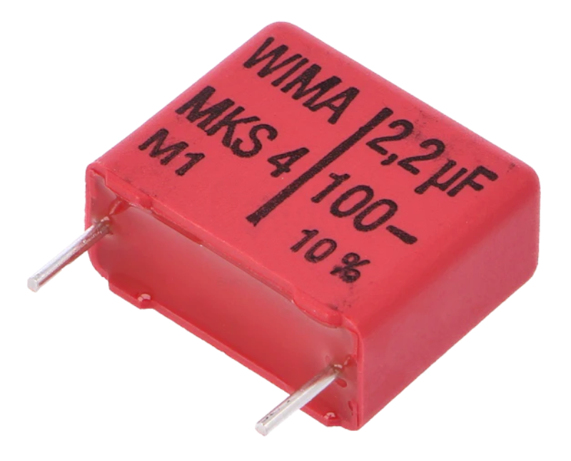 2.2uF/100V, condensator poliester, MKS4, RM15, WIMA