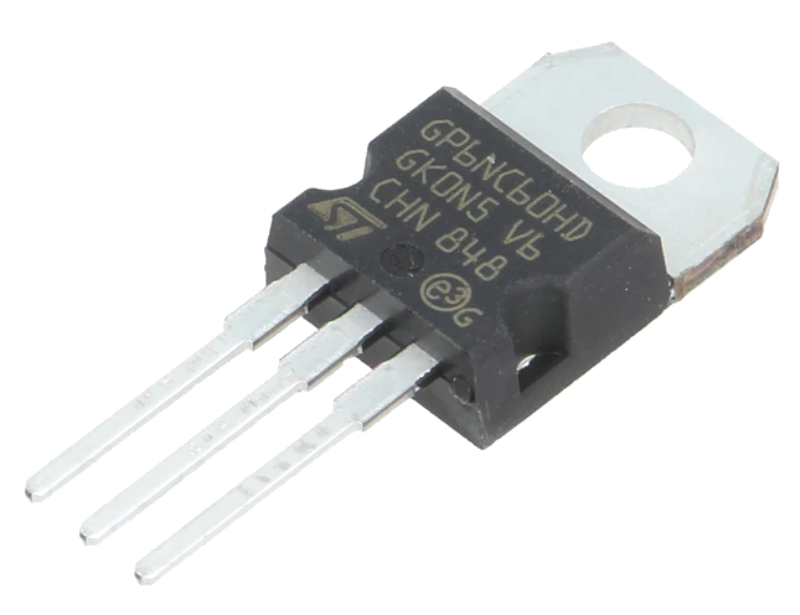 STGP6NC60HD, IGBT, 15A, 600V, TO220, 56W, STMICROELECTRONICS