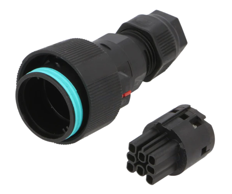 Conector de putere, submersibil, mama, 8 fire, 10A, 400VAC, IP68, THB.405.B8A, TECHNO