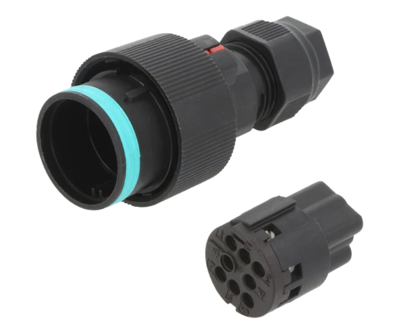 Conector de putere, submersibil, tata, 8 fire, 10A, 400VAC, IP68, THB.405.D8A, TECHNO